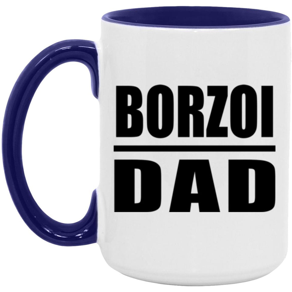 Borzoi Dad - 15oz Accent Mug Purple