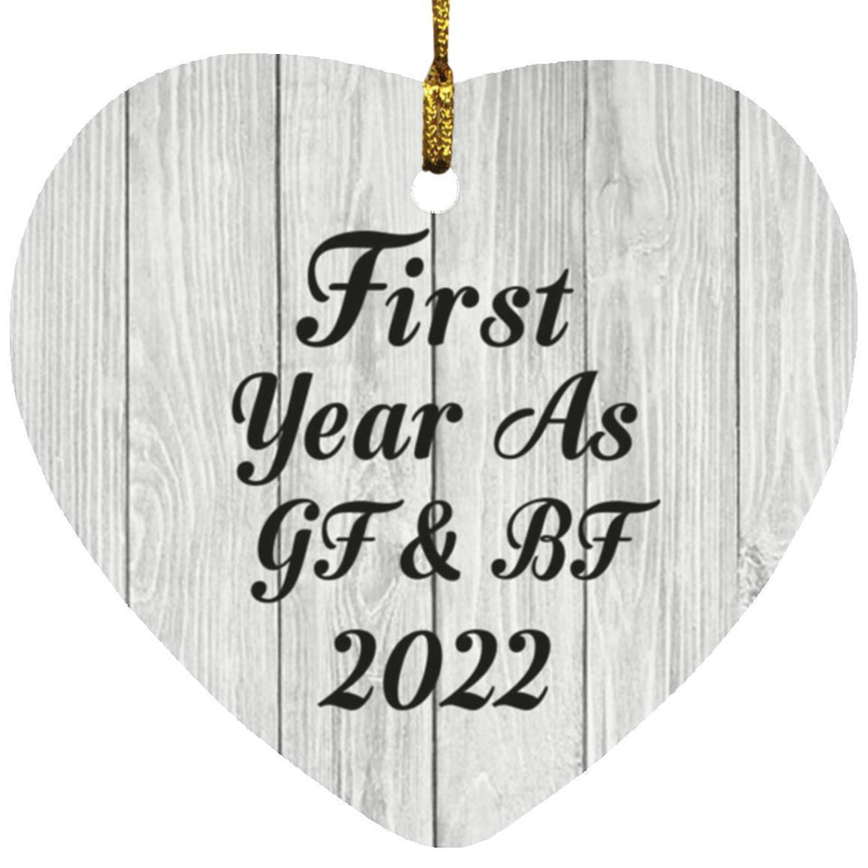 First Year As Gf & Bf 2022 - Heart Ornament F
