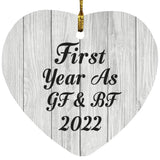 First Year As Gf & Bf 2022 - Heart Ornament F