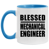 Blessed Mechanical Engineer - 11oz Accent Mug Blue
