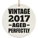7th Birthday Vintage 2017 Aged Perfectly - Circle Ornament