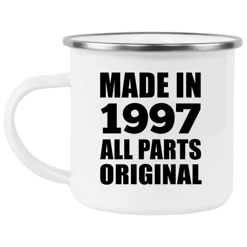 27th Birthday Made in 1997 All Parts Original - 12oz Camping Mug
