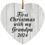 First Christmas With My Grandpa 2024 - Heart Ornament F