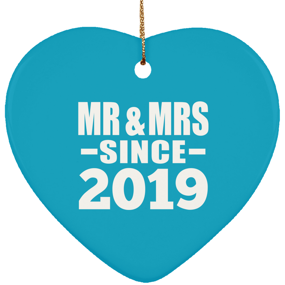 5th Anniversary Mr & Mrs Since 2019 - Heart Ornament