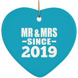 5th Anniversary Mr & Mrs Since 2019 - Heart Ornament