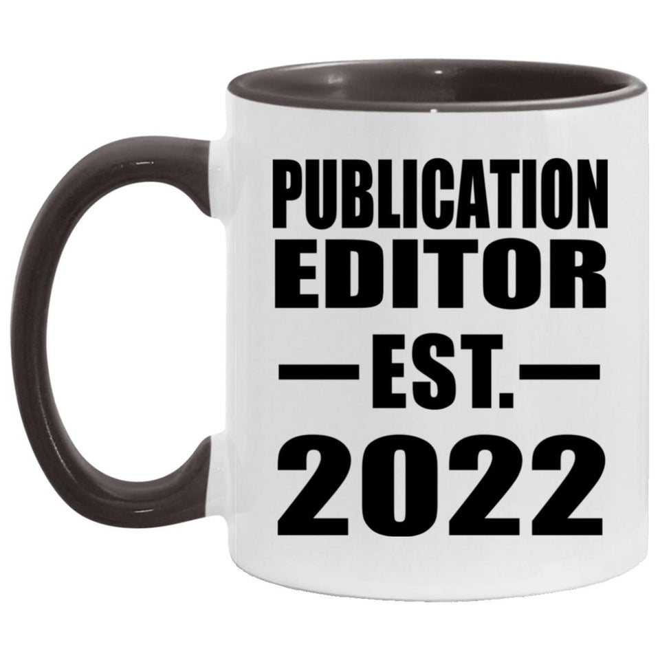 Publication Editor Established EST. 2022 - 11oz Accent Mug Black