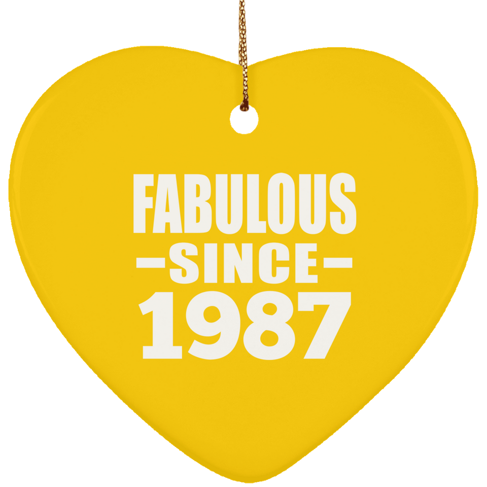 37th Birthday Fabulous Since 1987 - Heart Ornament