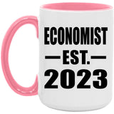 Economist Established EST. 2023 - 15oz Accent Mug Pink