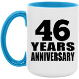 46th Anniversary 46 Years - 15oz Accent Mug Blue