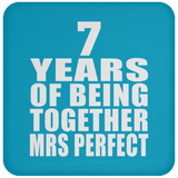 7th Anniversary 7 Years Of Being Mrs Perfect - Drink Coaster