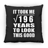 14th Birthday Took Square Root of 196 Years To Look Good - Throw Pillow Black