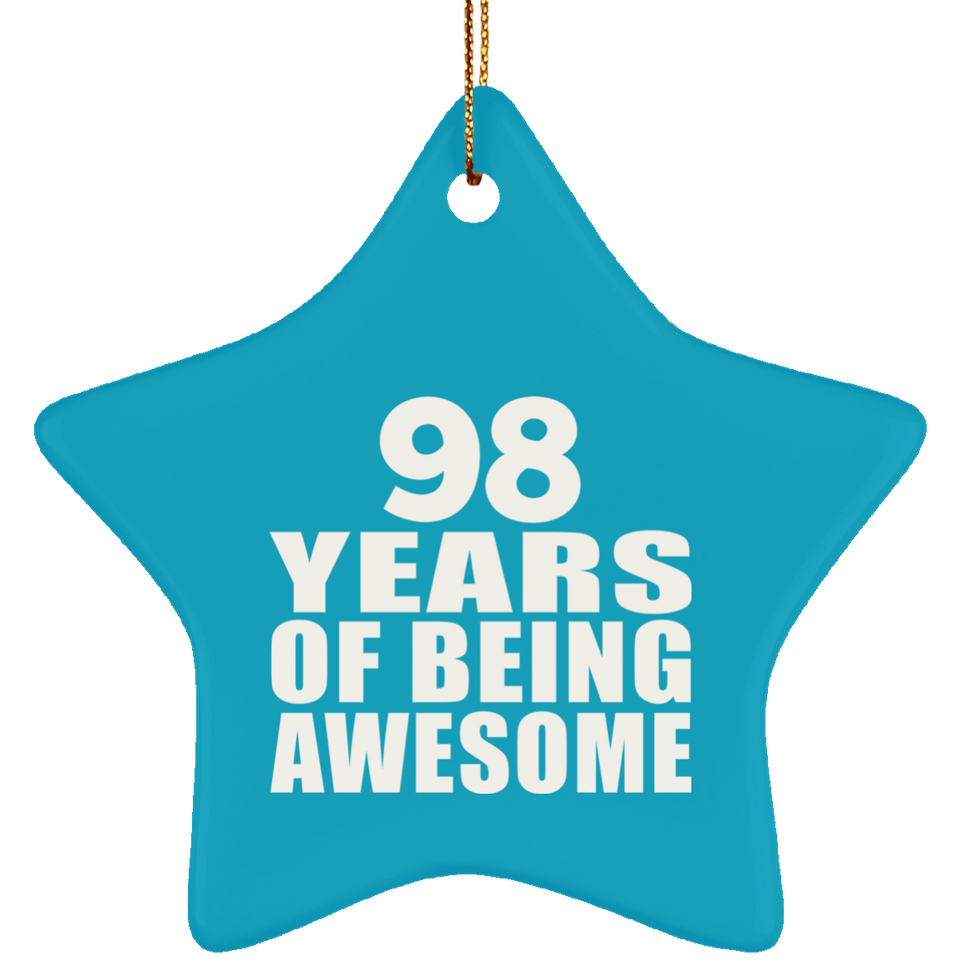 98th Birthday 98 Years Of Being Awesome - Star Ornament