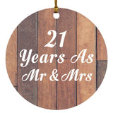 21st Anniversary 21 Years As Mr & Mrs - Circle Ornament E