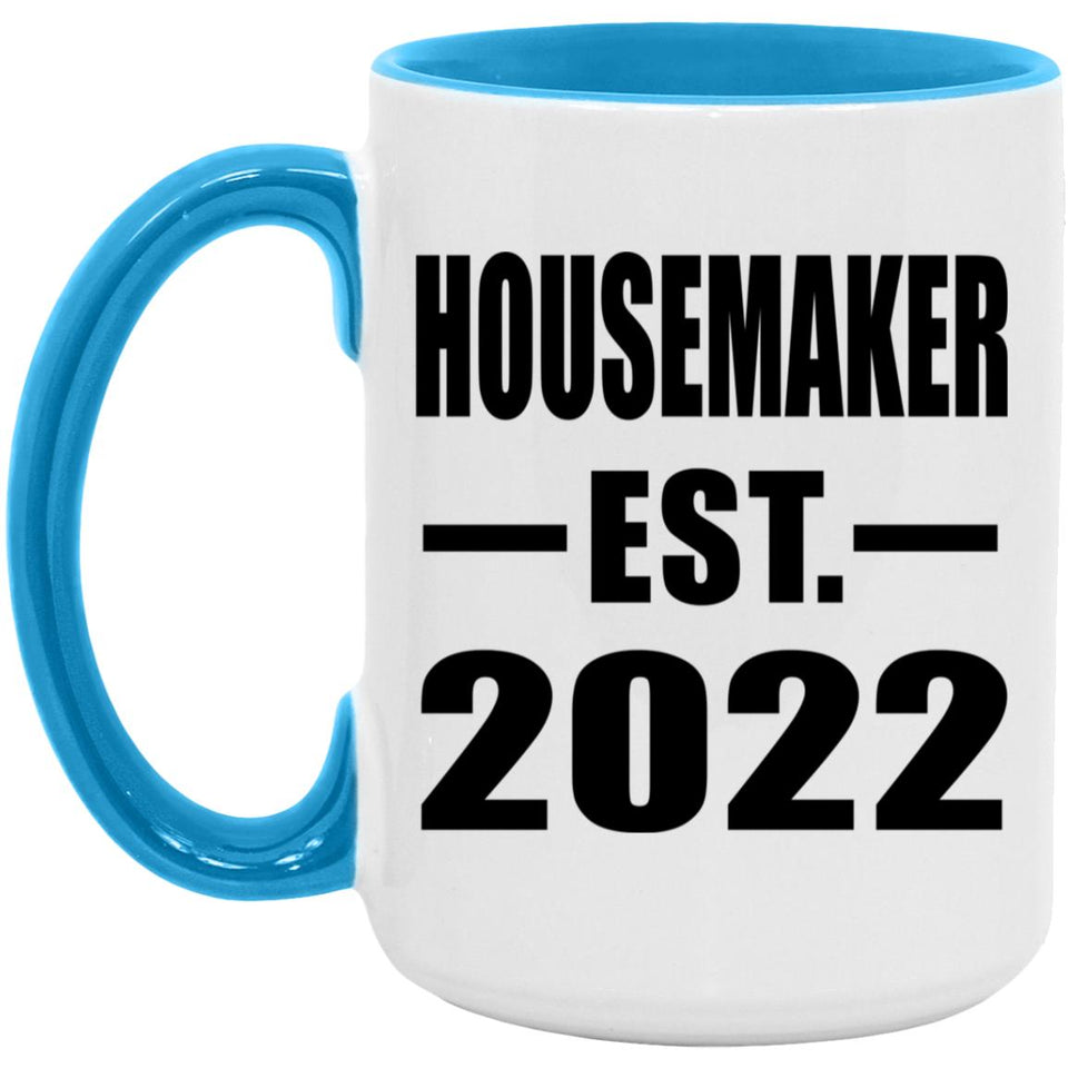 Housemaker Established EST. 2022 - 15oz Accent Mug Blue