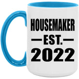 Housemaker Established EST. 2022 - 15oz Accent Mug Blue