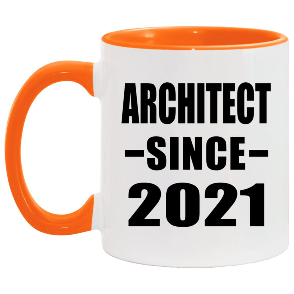 Architect Since 2021 - 11oz Accent Mug Orange