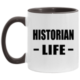 Historian Life - 11oz Accent Mug Black