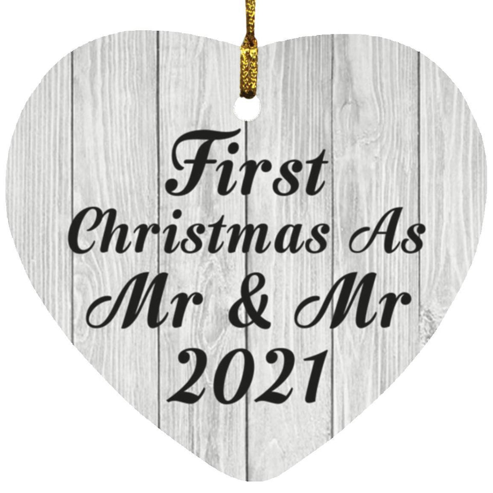 First Christmas As Mr & Mr 2021 - Heart Ornament F