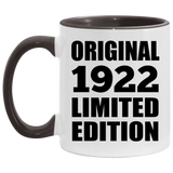 102nd Birthday Original 1922 Limited Edition - 11oz Accent Mug Black