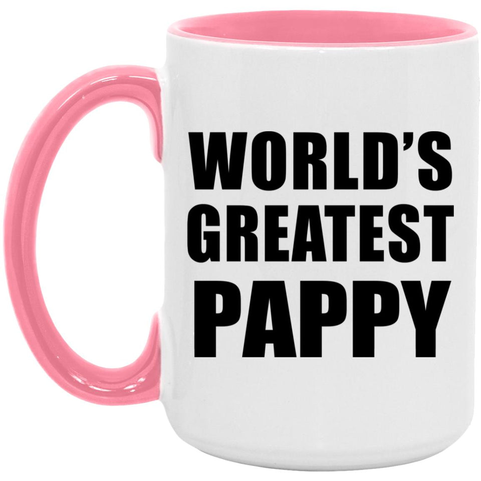 World's Greatest Pappy - 15oz Accent Mug Pink