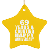 Happy 69th Anniversary 69 Years & Counting - Star Ornament