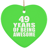 49th Birthday 49 Years Of Being Awesome - Heart Ornament
