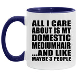 All I Care About Is My Domestic Mediumhair - 11oz Accent Mug Purple