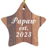 Papaw Established Est. 2023 - Star Ornament E