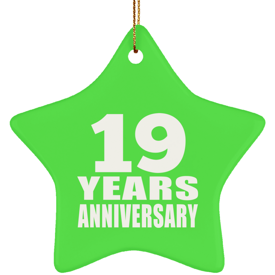 19th Anniversary 19 Years - Star Ornament