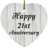 Happy 21st Anniversary - Heart Ornament F