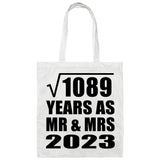 33rd Anniversary Square Root of 1089 Years As Mr & Mrs 2023 - Tote Bag White