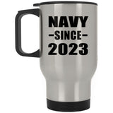 Navy Since 2023 - Silver Travel Mug