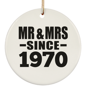 54th Anniversary Mr & Mrs Since 1970 - Circle Ornament