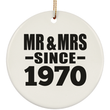 54th Anniversary Mr & Mrs Since 1970 - Circle Ornament