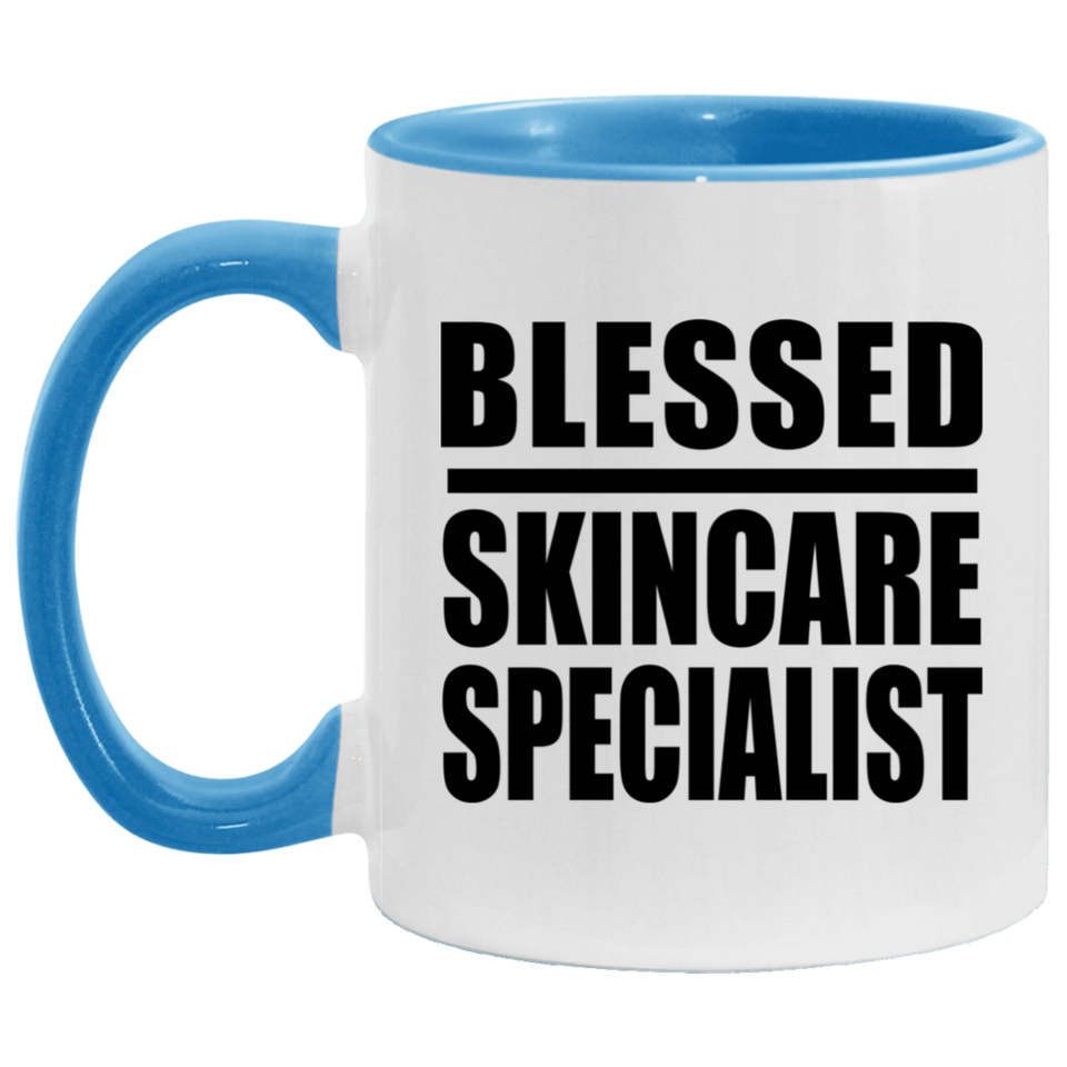 Blessed Skincare Specialist - 11oz Accent Mug Blue
