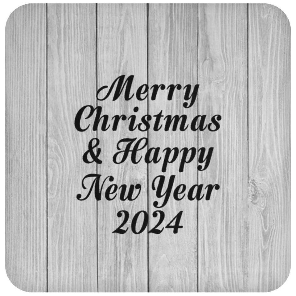 Merry Christmas & Happy New Year 2024 - Drink Coaster F