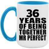 36th Anniversary 36 Years Of Being Mr Perfect - 15oz Accent Mug Blue