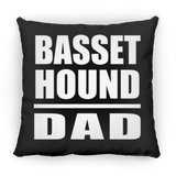 Basset Hound Dad - Throw Pillow Black