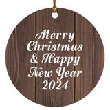 Merry Christmas & Happy New Year 2024 - Circle Ornament D