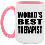 World's Best Therapist - 15oz Accent Mug Pink