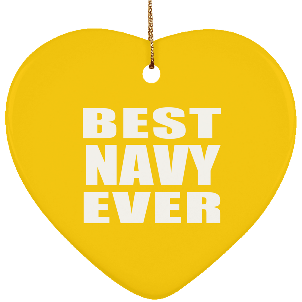 Best Navy Ever - Heart Ornament