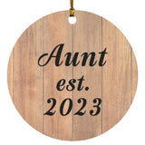 Aunt Established EST. 2023 - Circle Ornament C