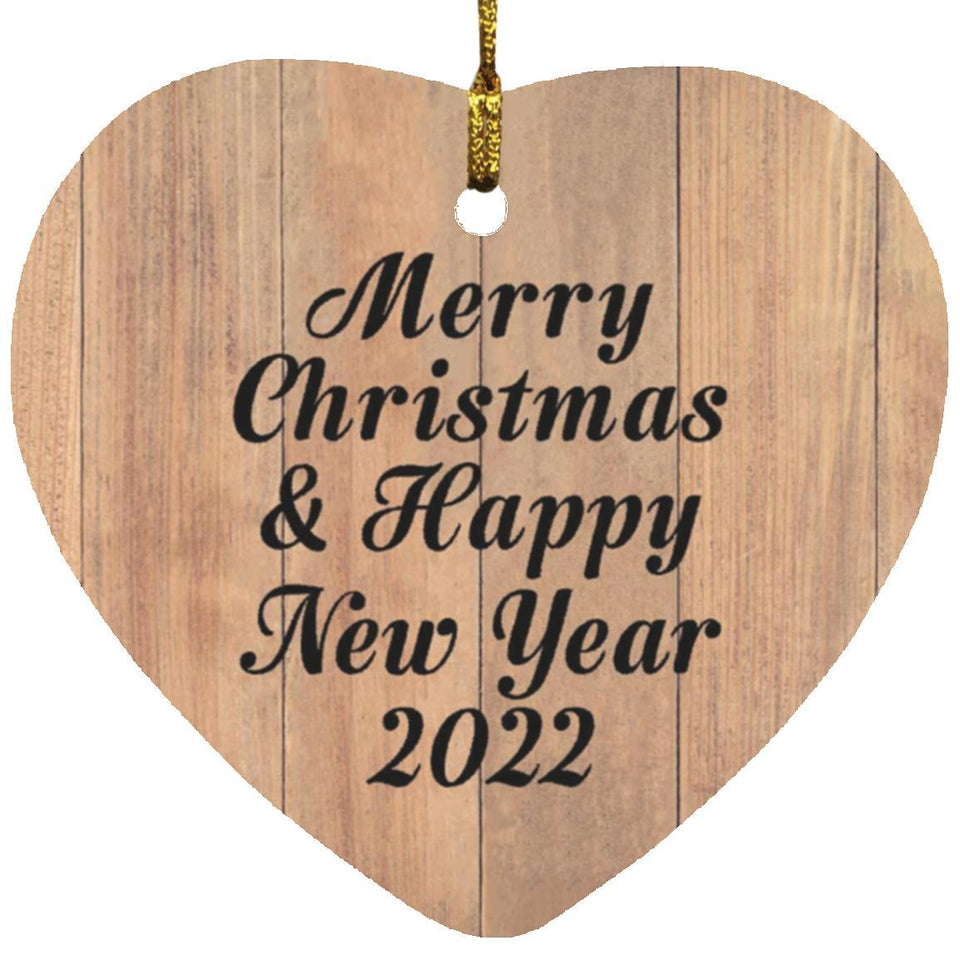 Merry Christmas & Happy New Year 2022 - Heart Ornament C