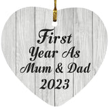 First Year As Mum & Dad 2023 - Heart Ornament F