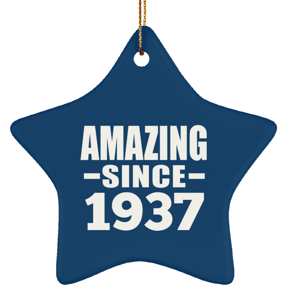 87th Birthday Amazing Since 1937 - Star Ornament