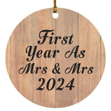 First Year As Mrs & Mrs 2024 - Circle Ornament C
