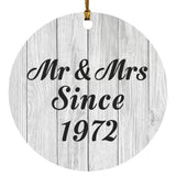 52nd Anniversary Mr & Mrs Since 1972 - Circle Ornament F