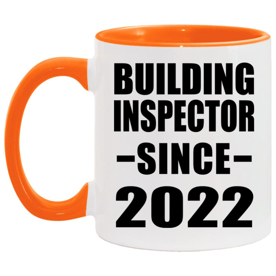 Building Inspector Since 2022 - 11oz Accent Mug Orange