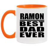 Ramon Best Dad Ever - 11oz Accent Mug Orange