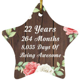 22nd Birthday 22 Years 264 Months 8,035 Days Of Awesome - Star Ornament A